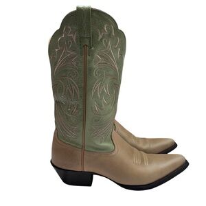 Ariat Green and Tan Heeled Boots